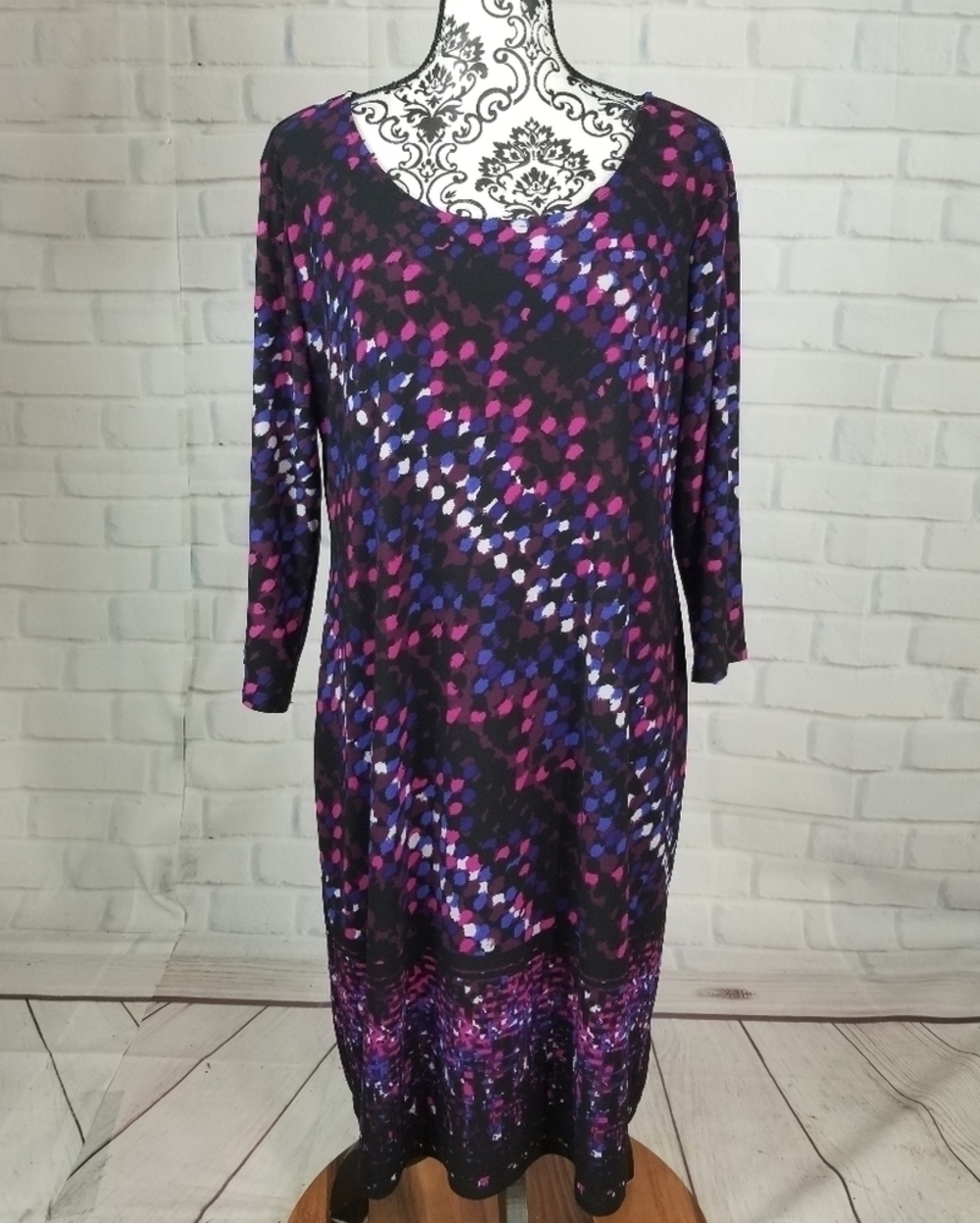 Dana Buchman long sleeve stretch knit dress sz xl